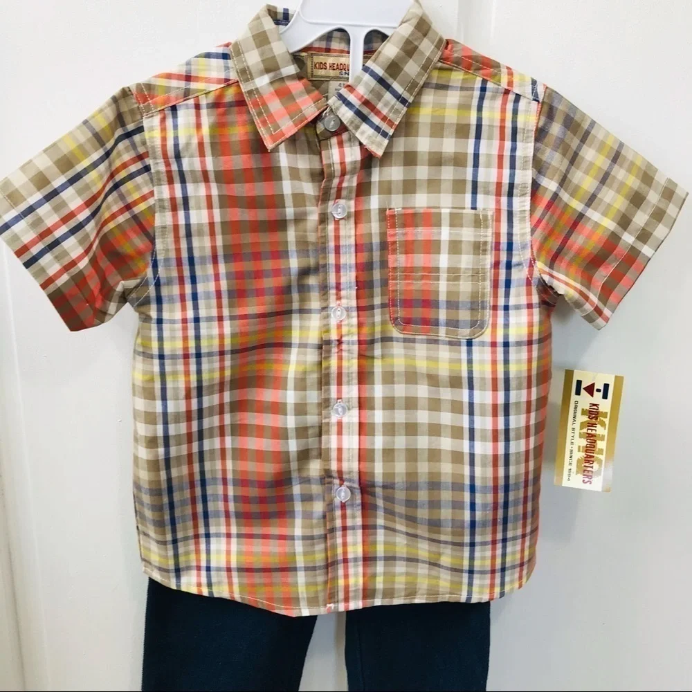 2/$25 KIDS HEADQUARTERS Plaid Two Piece Set Size 4T